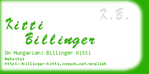 kitti billinger business card